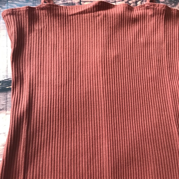 << Rust Ribbed Classic Bodysuit >> - Picture 3 of 4