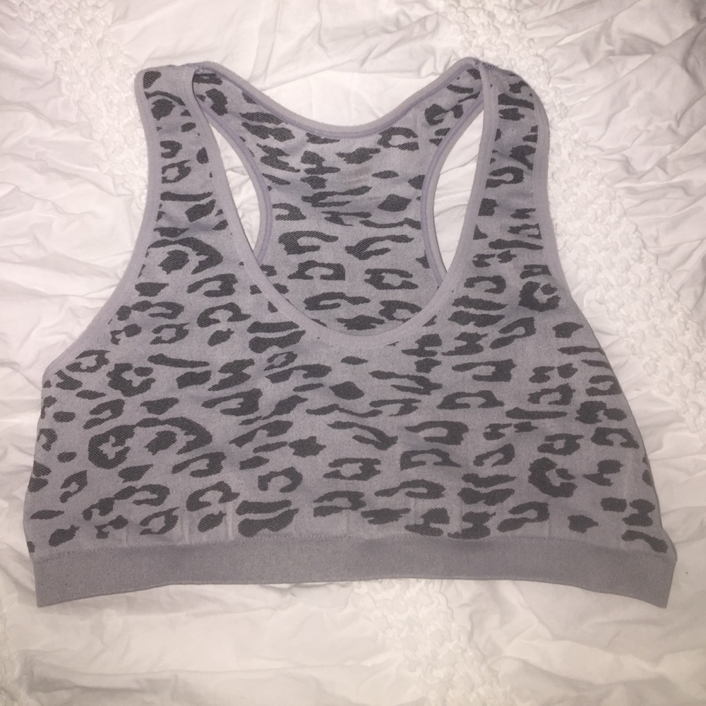 Stretchy animal print sports bra