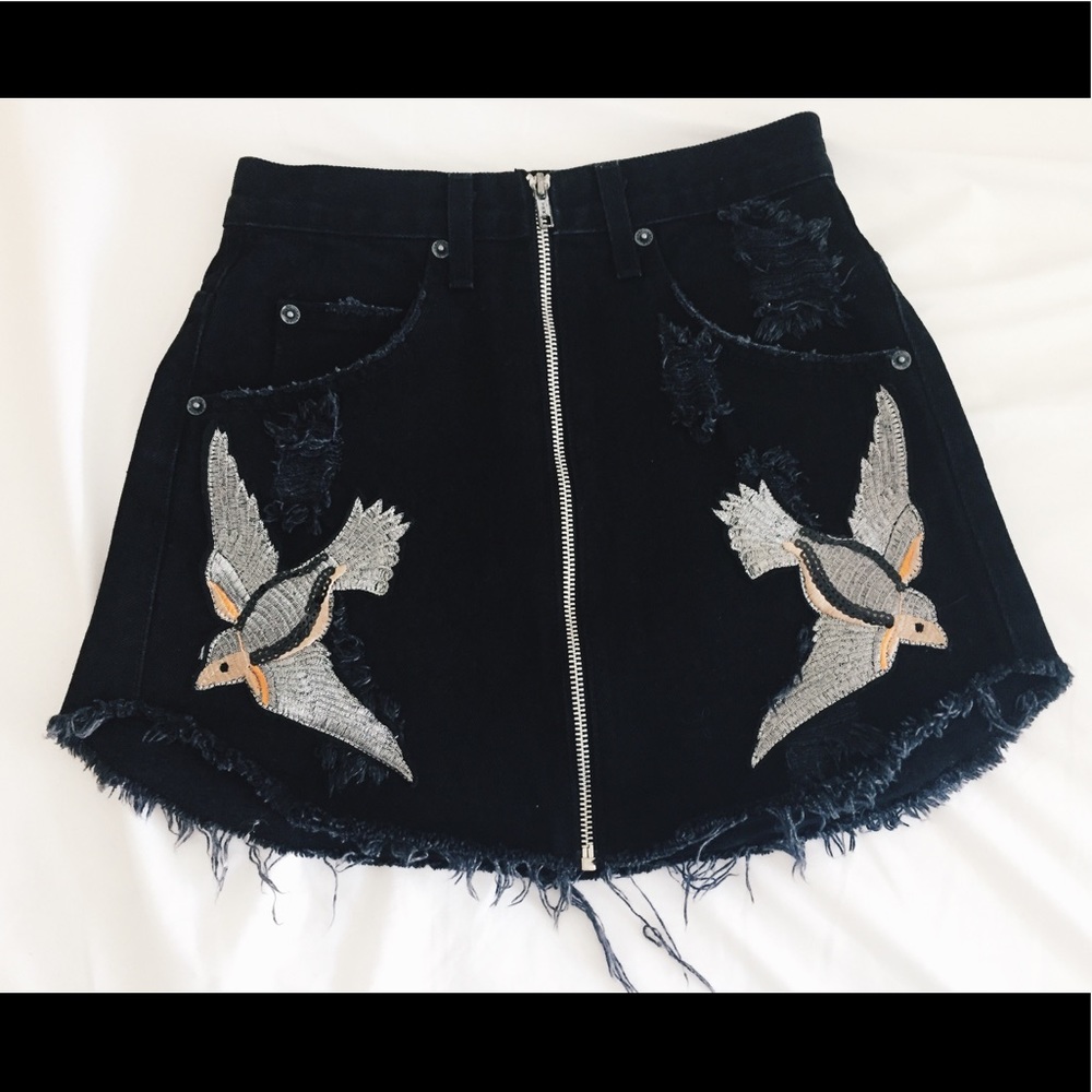 BRAND NEW Car Mar denim black jean mini skirt