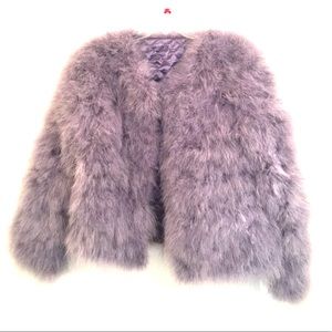 Olive & Lille Hepburn feather jacket in gray