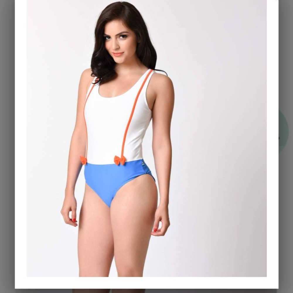 Kling Suspender Bow One piece Swimsuit