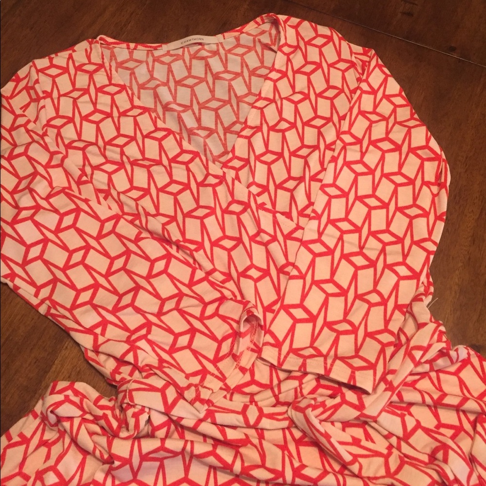 41Hawthorn Renesme Cube Print Faux Wrap Dress