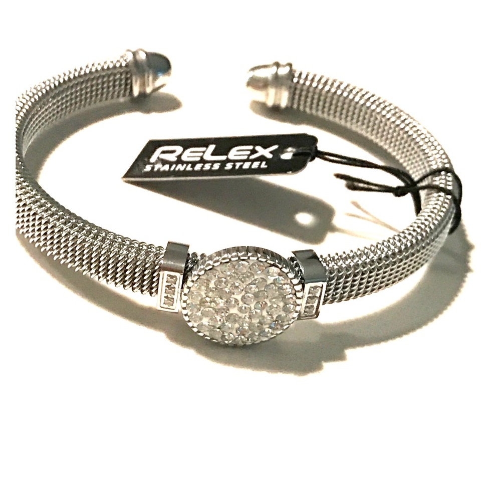 NWT- Relex Brand Cuff Bracelet in Silver