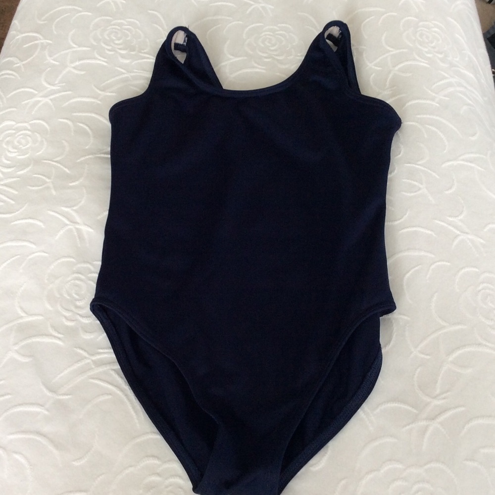 Navy girls gymnastic leotard.  Size 8/10