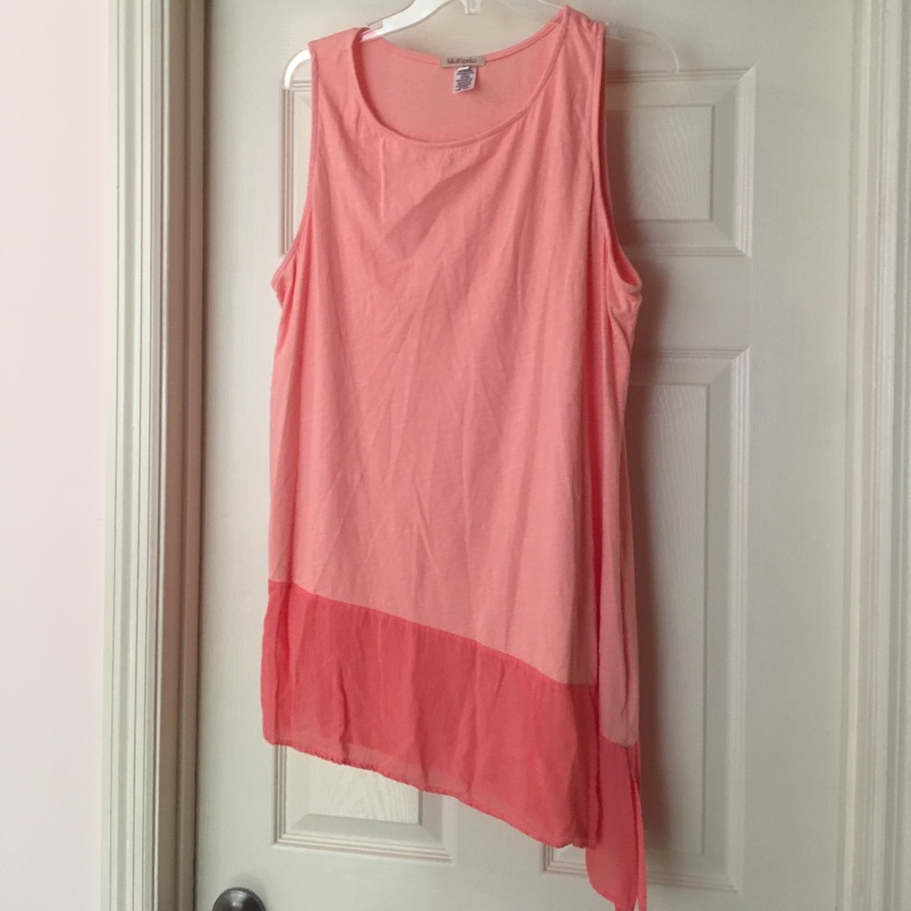 KIKAPAPRIKA asymmetric bottom T-shirt