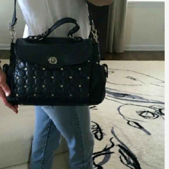 Rebecca Minkoff Handbags - Minkoff  Gorgeous Navy Studded Satchel
