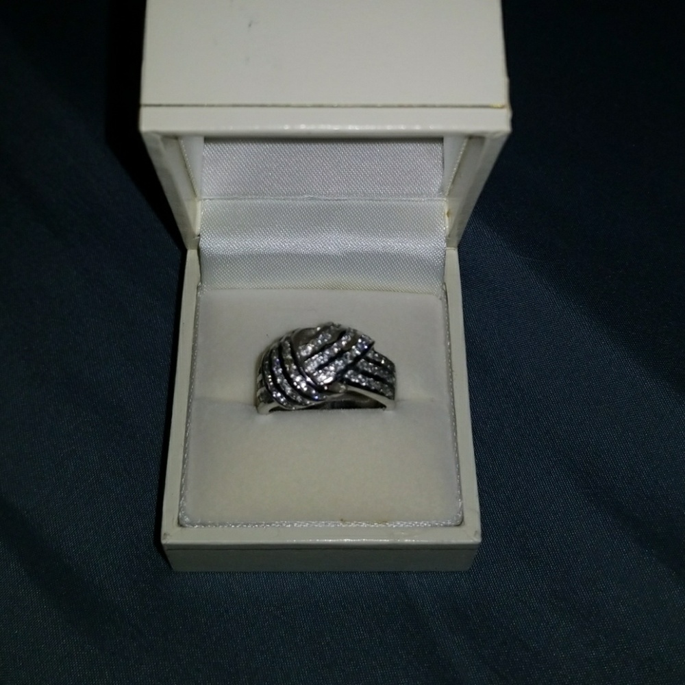 Silver 925 rhinestone ring