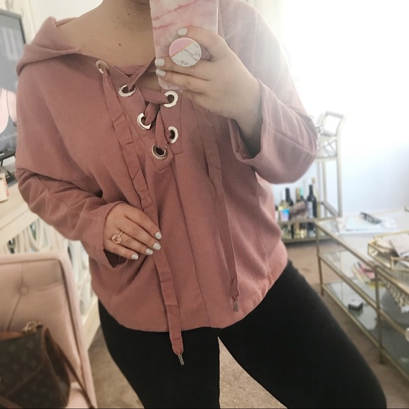 Lace-Up Hoodie - Picture 2 of 3