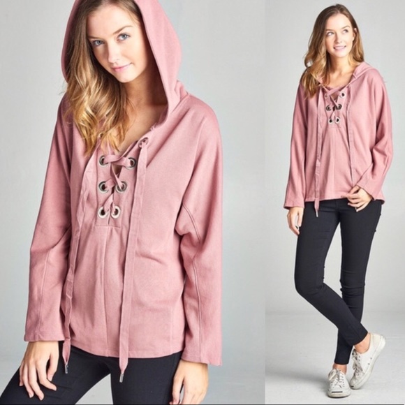 Lace-Up Hoodie - Picture 3 of 3