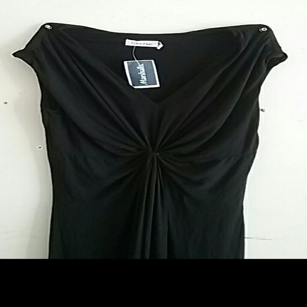 CALVIN KLEIN Knotted Midi Dress Black