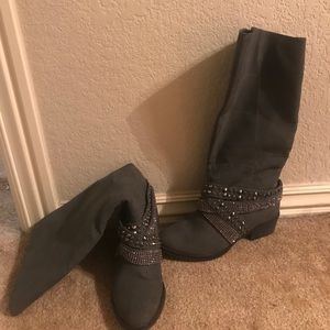 Not Rated Grey boots with BLING!