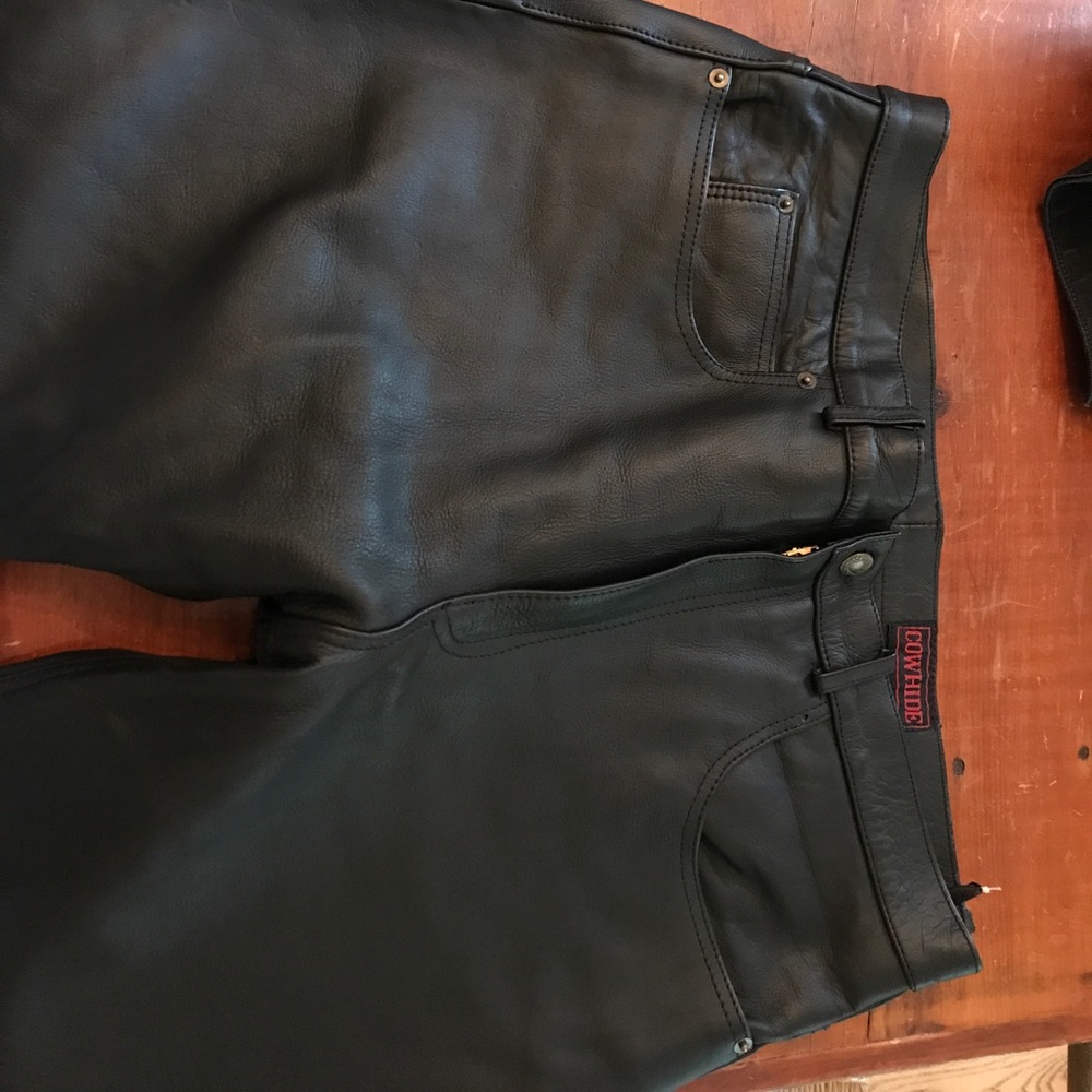 Leather jeans. Vanguard.