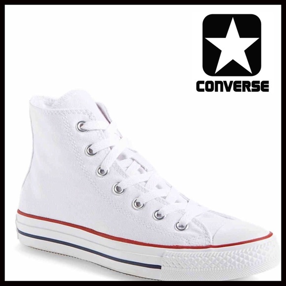 Converse Shoes - CONVERSE STYLISH WHITE CANVAS HI-TOPS SNEAKERS
