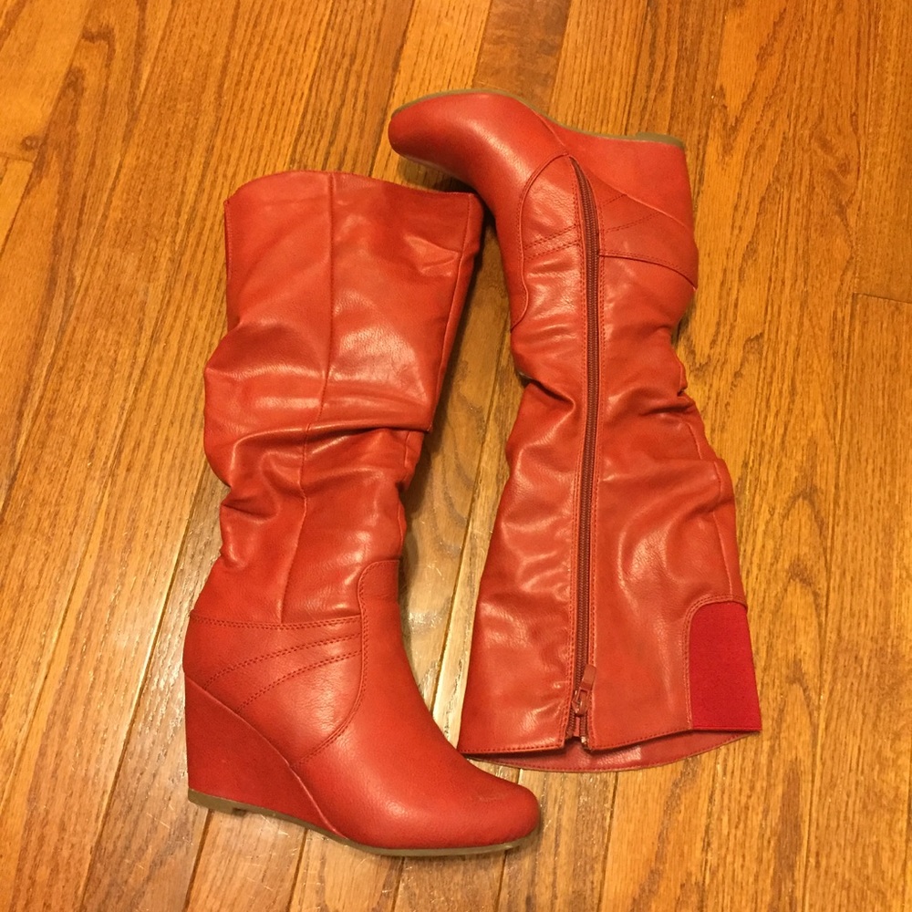 💢SOLD💢 Red Wedge Boots