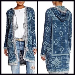 Free People Hooded Pom Pom Sweater