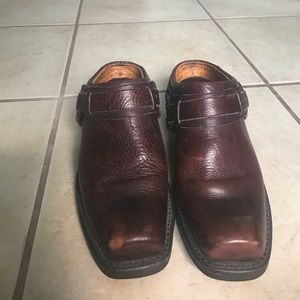 genuine leather frye clogs