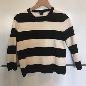 Theory Harmona Striped Knit Cropped Sweater