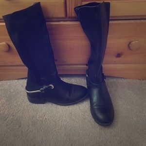 Womens black riding boot