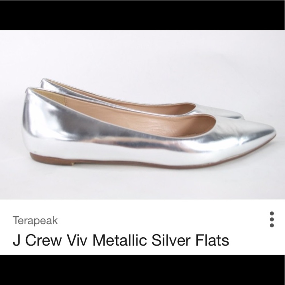 J Crew Silver Flats