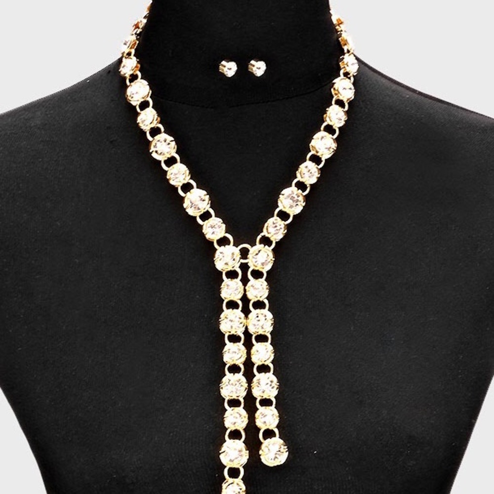 Crystal Bubble Statement Necklace Set NWT