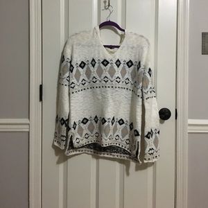 White patterned sweater