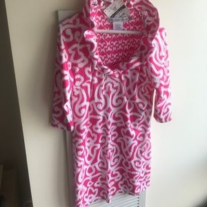 Darling and fun pink ruffneck dress