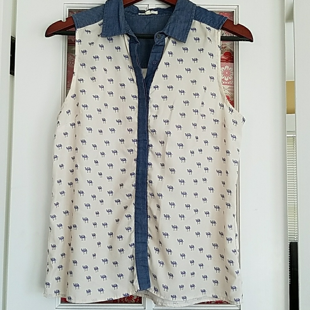 Camel print blouse