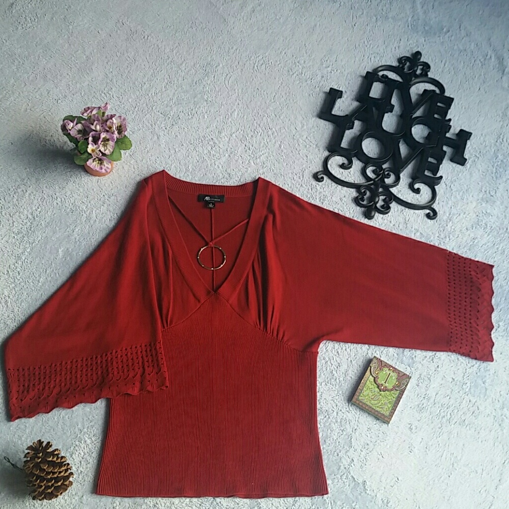 AB Studio red blouse