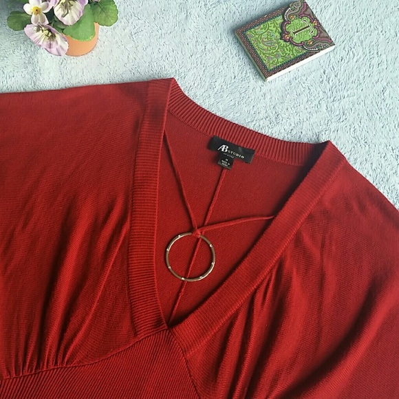 AB Studio red blouse - Picture 2 of 4