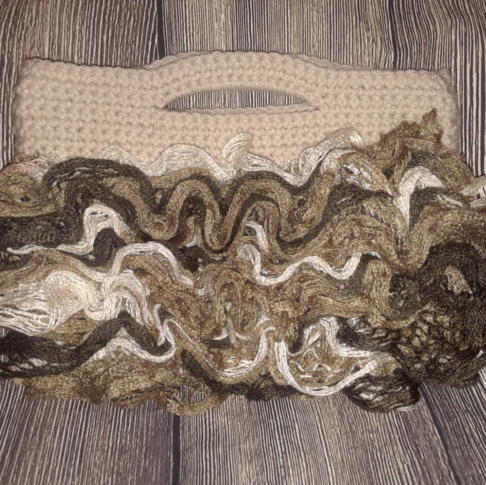 Hand Crocheted Ruffle Purse
