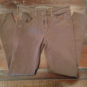 4L American Eagle brown jeggings