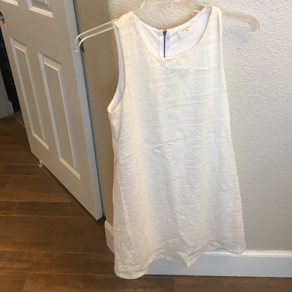 White lace design dress