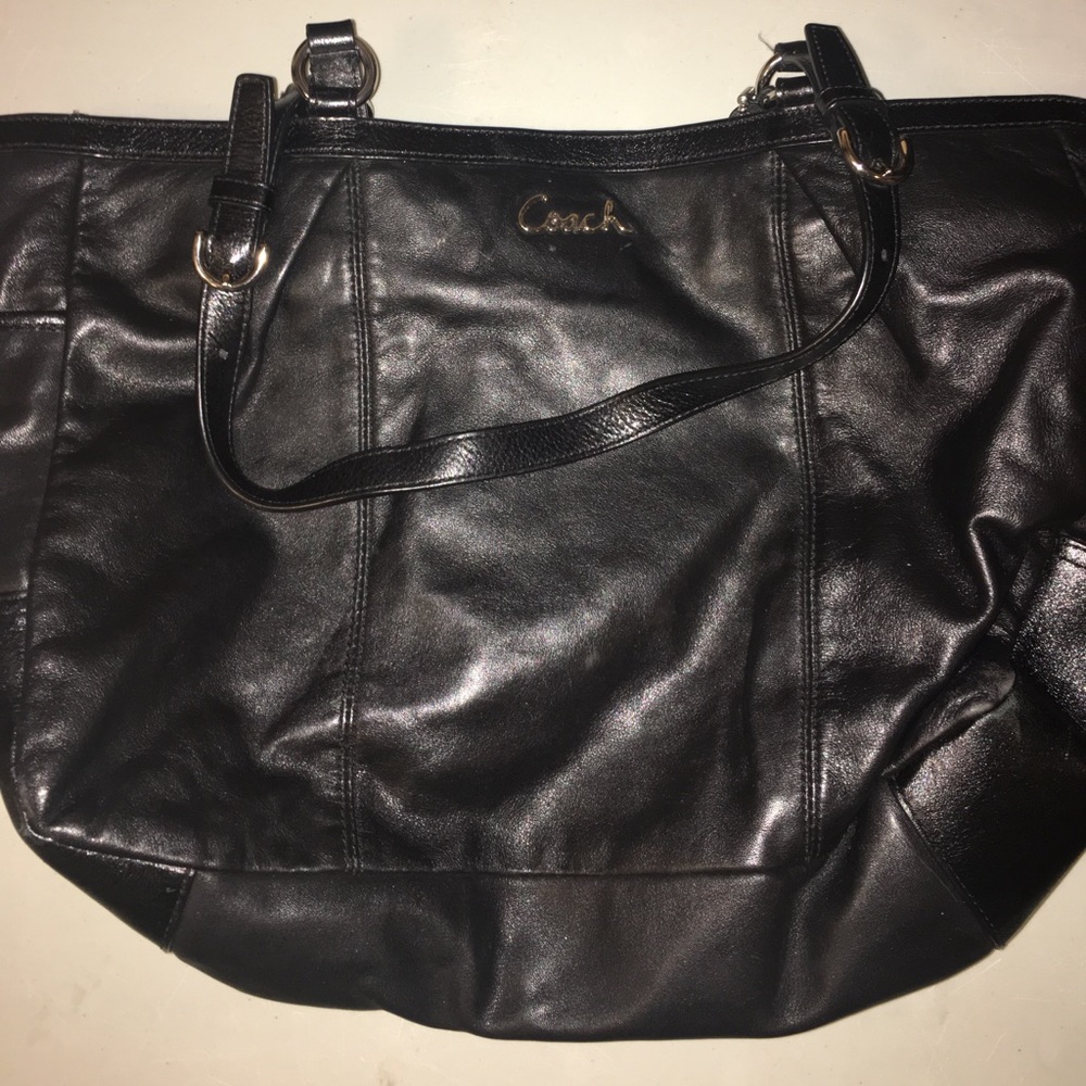 Black leather COACH bag