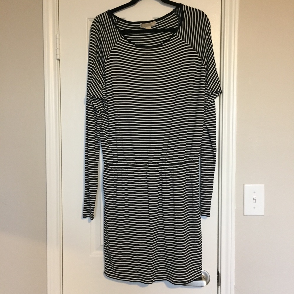 Michael Kors Black and White Stripe Dress