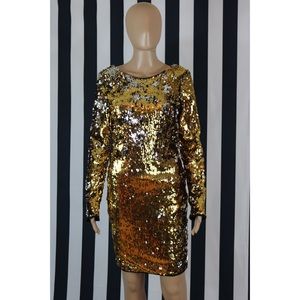 Gold sequin dress