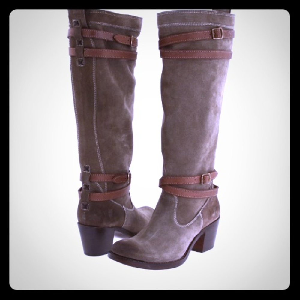 Frye strappy Jane in fatigue suede, 7.5