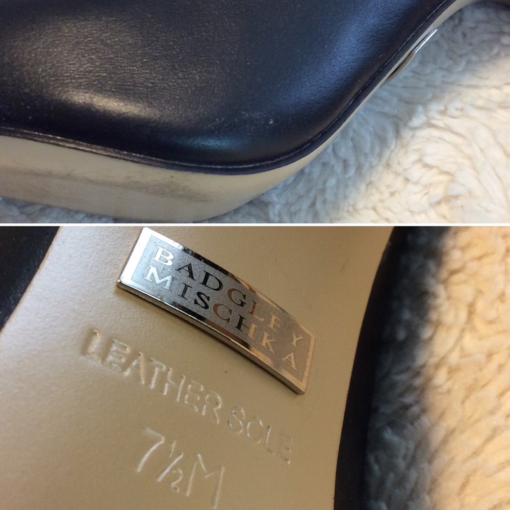 ✨SALE✨ Badgley Mischka Leather Woven Heel - Picture 7 of 8