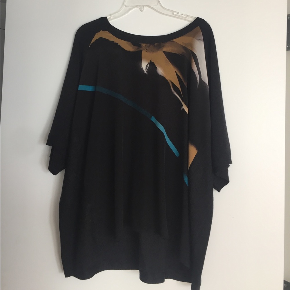 All Saints oversized printed silk/wool sweater tee