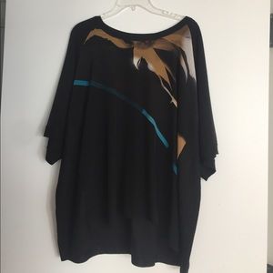 All Saints oversized printed silk/wool sweater tee