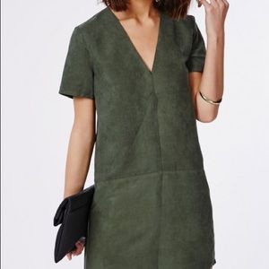 Green Suede Shift Dress