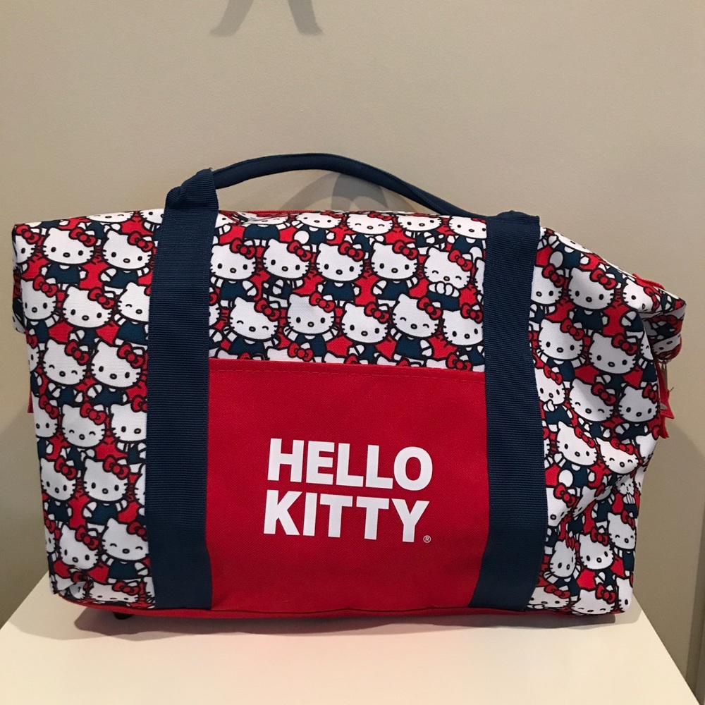 NWOT, Hello Kitty canvas duffel bag.