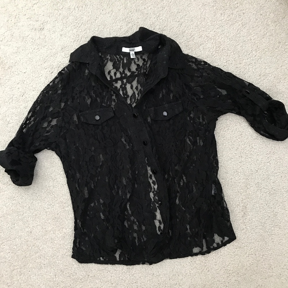 Lace Button Up Blouse