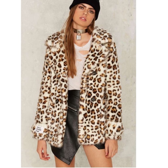Free People Jackets & Blazers - Leopard print fur coat as seen on Kendall Jenner