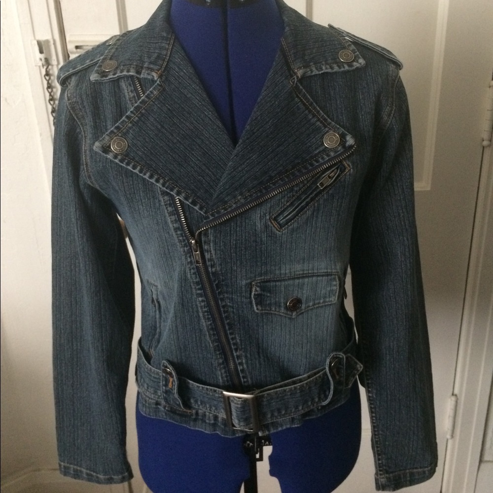 Denim moto jacket M No Boundaries