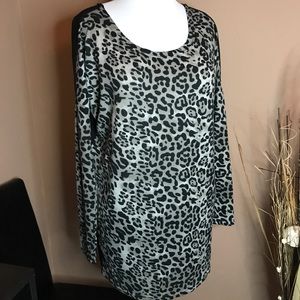 NWT Leopard Print and Black Top by Allegra K