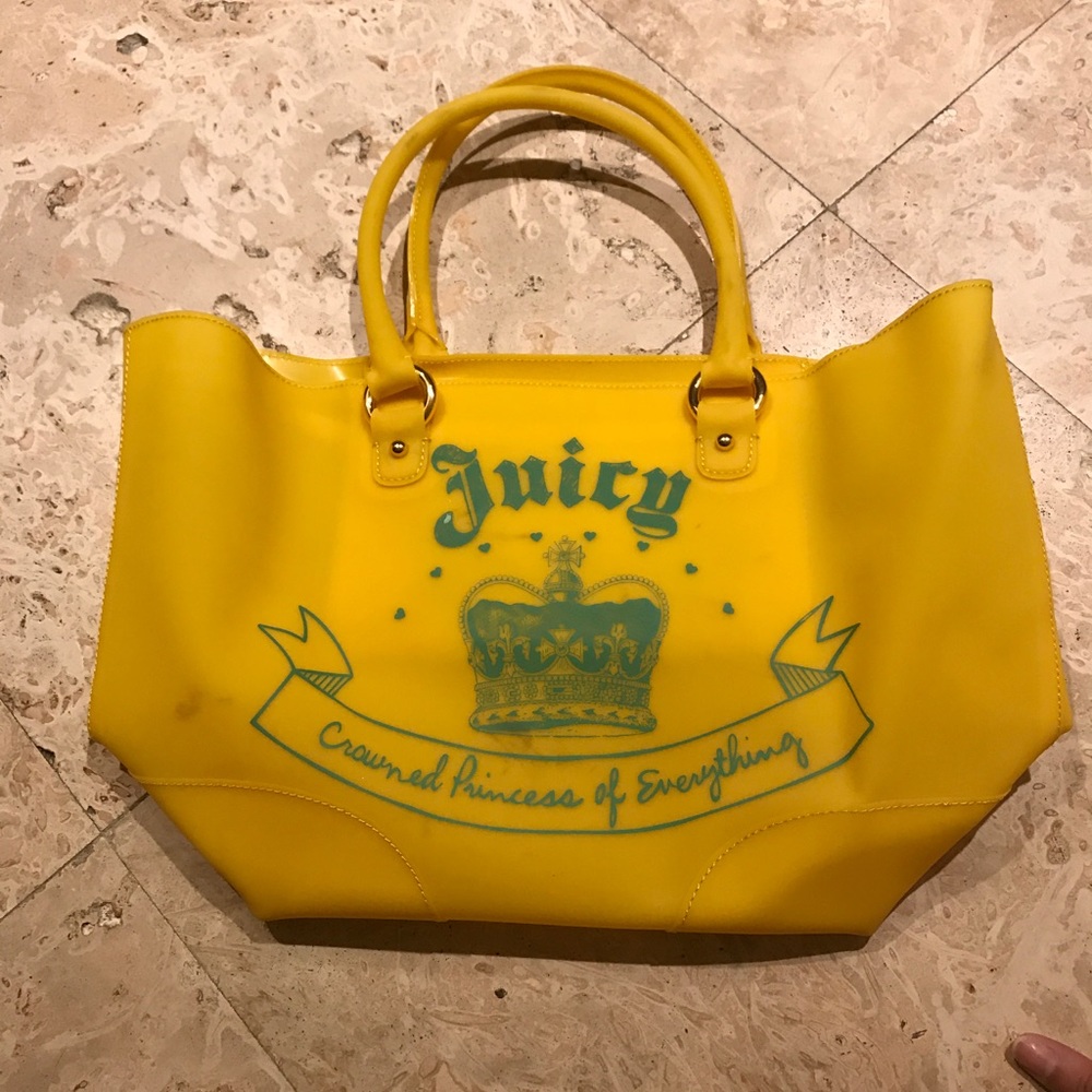 Juicy Couture yellow jelly beach tote