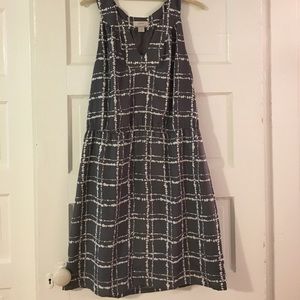 Loft Size 10 Grey and White Dress WORN ONCE!