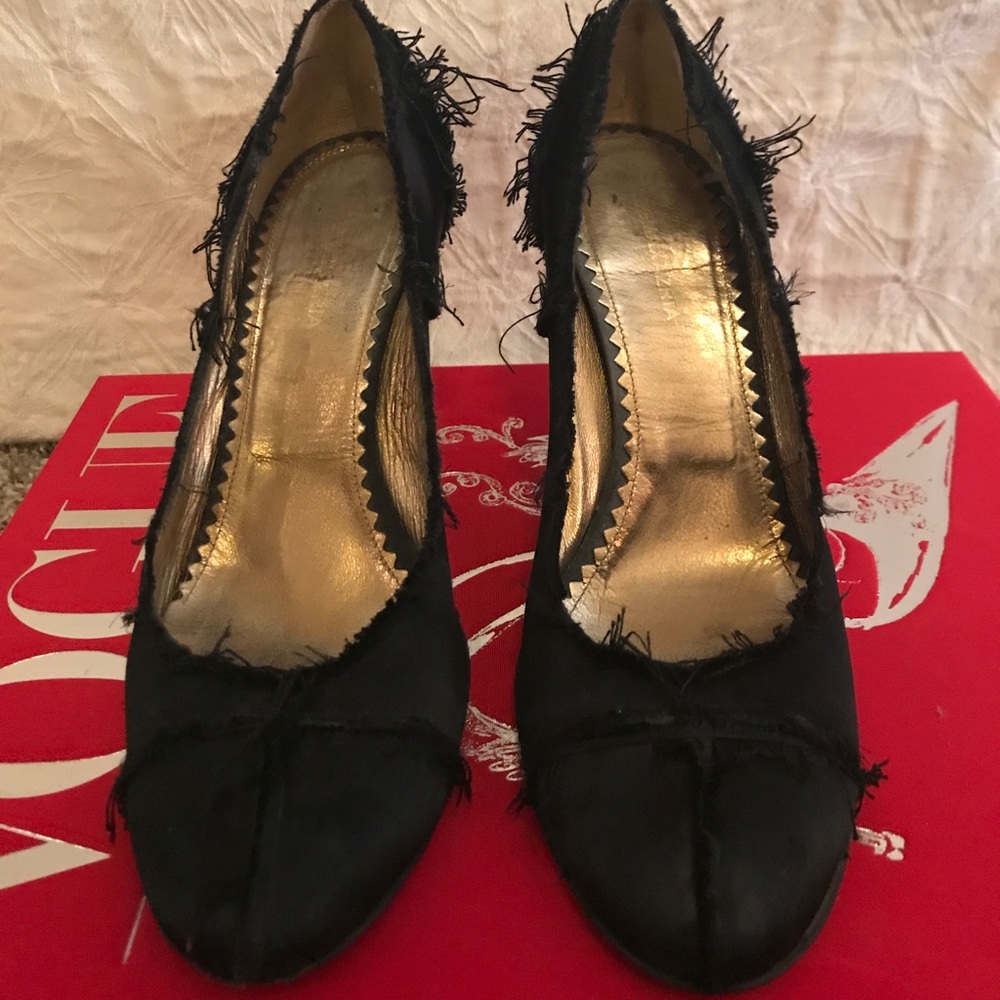 BCBGMaxAzria Torn Silk Heels