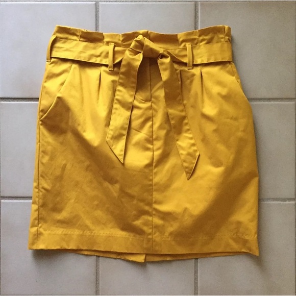 Banana Republic Dresses & Skirts - BANANA REPUBLIC Mustard Gold Belted Mini Skirt 4
