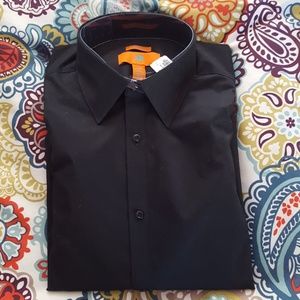 Mens slim fit black dress shirt 16 34new with tags